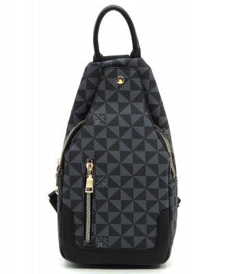 Monogram Sling Backpack PM2766 BLACK